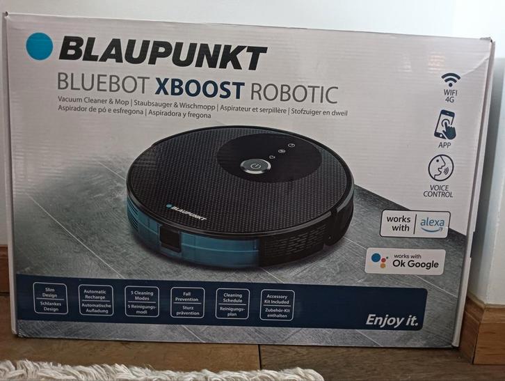 Blaupunkt Bluebot XBOOST, Witgoed en Apparatuur, Stofzuigers, Zo goed als nieuw, Robotstofzuiger, Reservoir, Ophalen of Verzenden