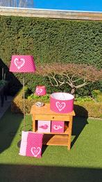 Lampenset met bijbehorende schilderijtjes,kussen meidenkamer, Ophalen, Zo goed als nieuw, Overige typen