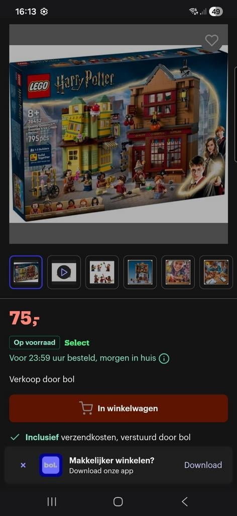 Lego Harry Potter Zwik &Zwachtels Zwerkbalpaleis en IJssalon, Ophalen, Zo goed als nieuw