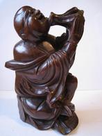 HOUTEN BOEDDHA / BUDDHA  .CHINA.  IN TOP STAAT. 20CM HOOG, Verzenden