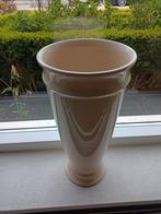 Hoge bloempot/vaas voor binnen, crème-kleurig, 37 cm.  , Gebruikt, Rond, Binnen, Ophalen of Verzenden