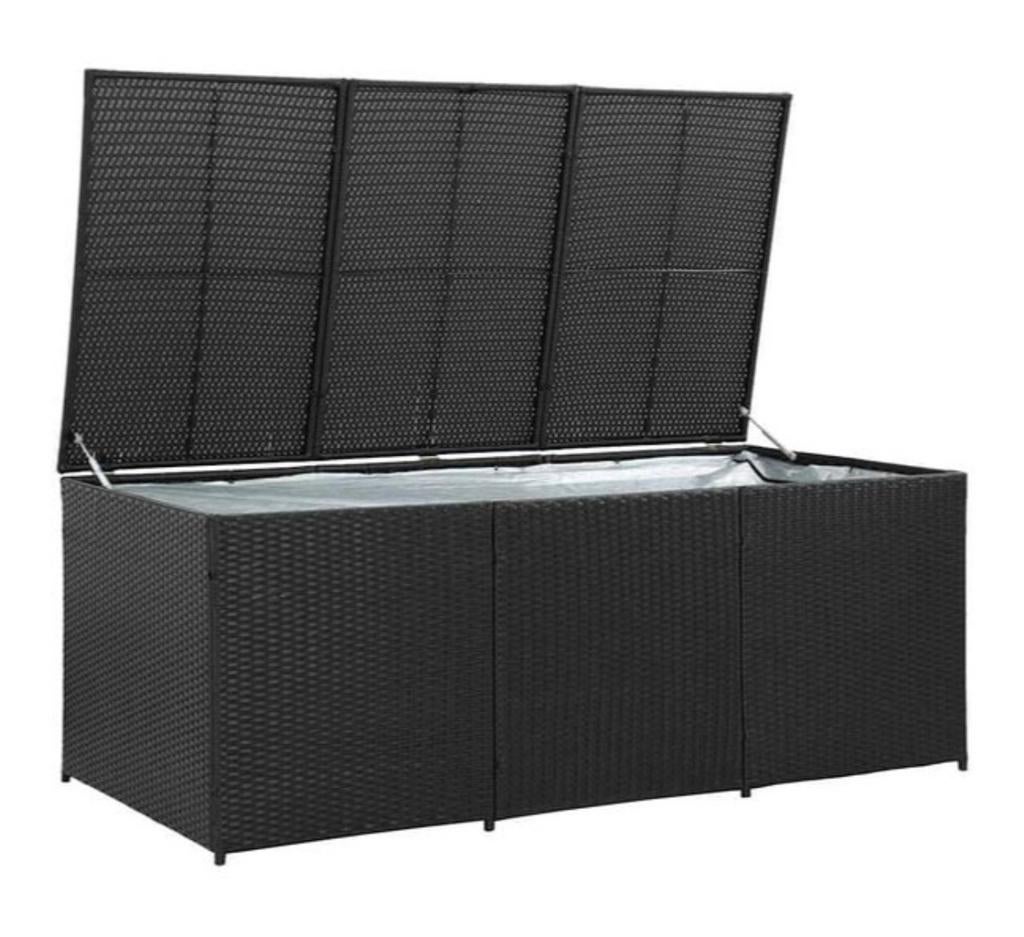 vidaXL Tuinbox 180x90x70 cm zwart - Nieuw, Tuin en Terras, Ophalen, Nieuw, Kunststof, Overige typen