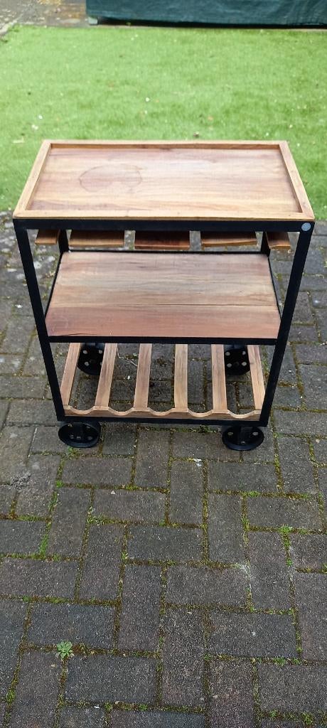 Wijnrek trolley, Ophalen, Gebruikt, 5 tot 15 flessen, Metaal