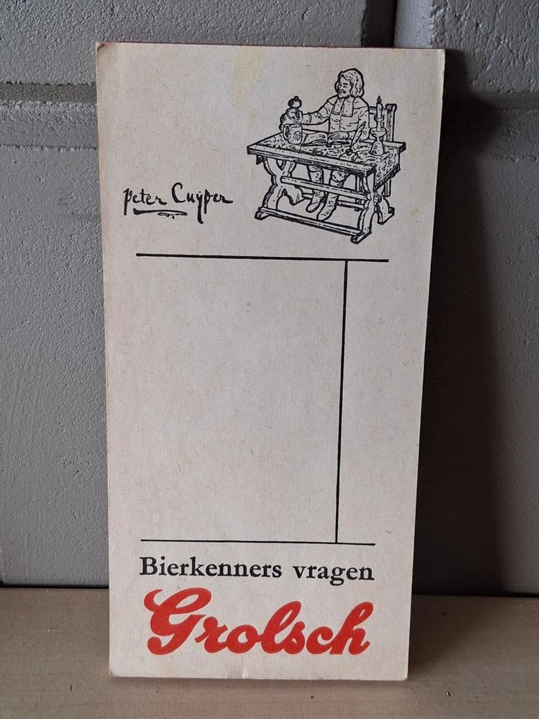 Grolsch schrijfblok / bonnenboekje, Ophalen of Verzenden, Zo goed als nieuw, Grolsch