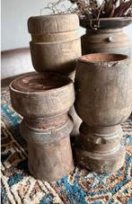 Kandelaars mooi oud hout, Tuin en Terras, Bloempotten, Overige materialen, Rond, Ophalen of Verzenden, Zo goed als nieuw