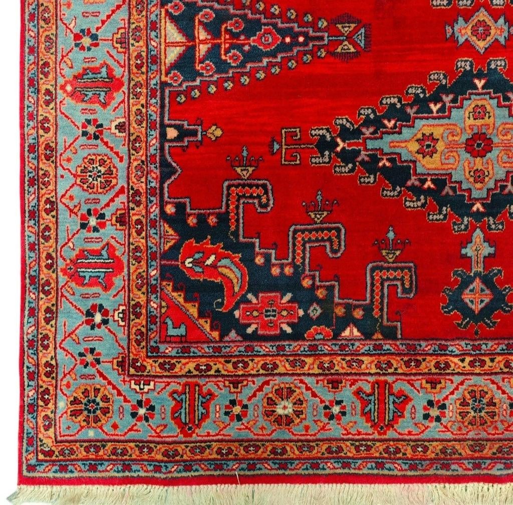 Vintage oosters wol Kadjar vloerkleed Wiss rood 197x300cm, Crème, Gebruikt, Perzisch, Vintage, Oosters, 150 tot 200 cm