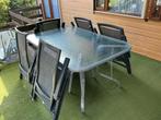 Tuinset met 6 stoelen en glazen tafel, Ophalen, Eettafel, 6 zitplaatsen, Aluminium
