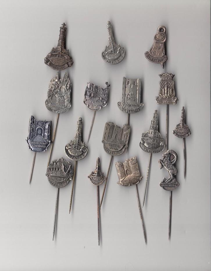 Verzameling Valkenburg speldjes Wilhelmina Toren Ruïne, Verzamelen, Speldjes, Pins en Buttons, Gebruikt, Speldje of Pin, Overige onderwerpen