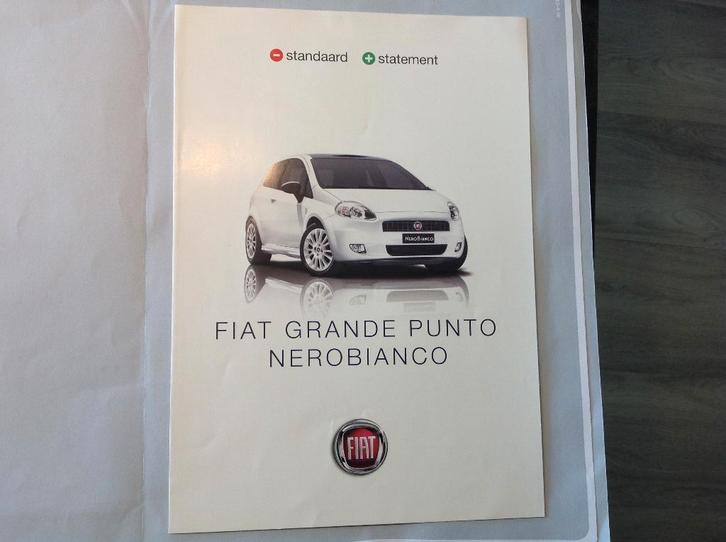 Fiat Grande Punto Nerobianco folder NED 4 blz 2009, Boeken, Auto's | Folders en Tijdschriften, Nieuw, Overige merken, Ophalen of Verzenden