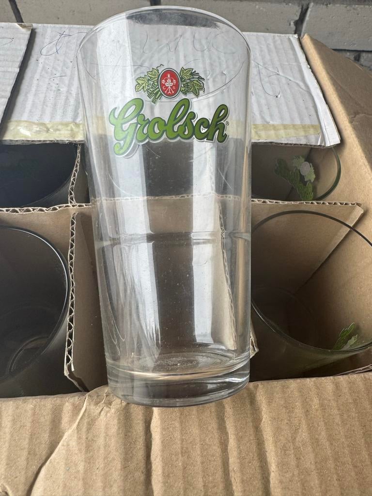 Grolsch bierglazen - Set van 6, Antiek en Kunst, Ophalen of Verzenden