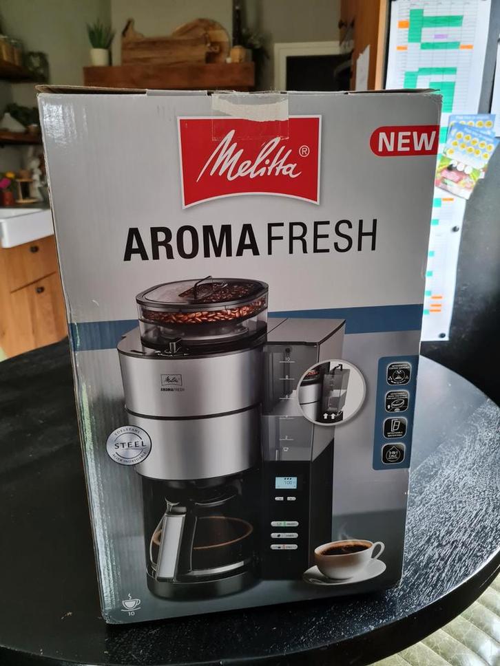 Melitta AromaFresh koffiezetapparaat met bonenmaler – nieuw, Witgoed en Apparatuur, Koffiezetapparaten, Nieuw, Koffiebonen, Koffiemachine