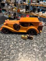Houten Oldtimer Auto met Koffers - Decoratief Model, Overige merken, Gebruikt, Auto, Groter dan 1:32