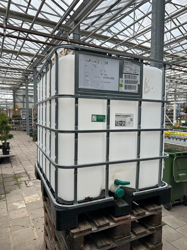 IBC Container 1000 liter - Wit, Doe-het-zelf en Verbouw, Kratten en Dozen, Ophalen of Verzenden