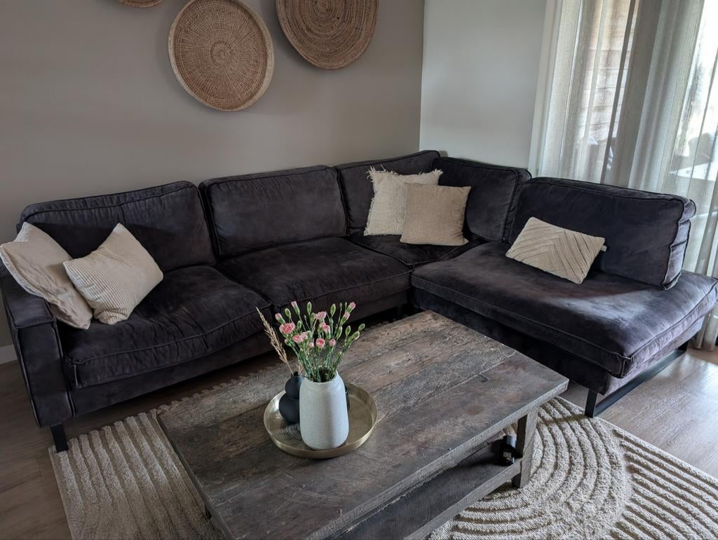 Hoek/loungebank, Huis en Inrichting, Banken | Bankstellen, Ophalen, Zo goed als nieuw, Vierpersoons of meer, Stof