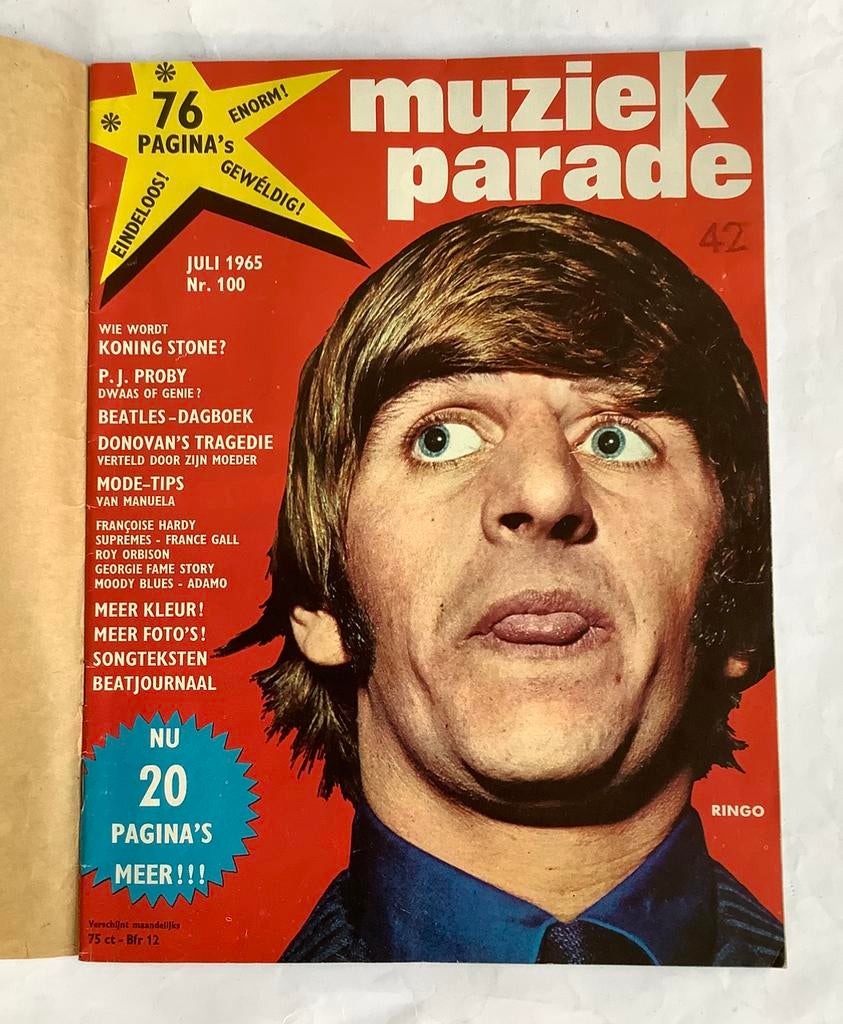 MUZIEK PARADE - juli 1965 nr. 100, Ophalen of Verzenden, Zo goed als nieuw, Muziek, Film of Tv