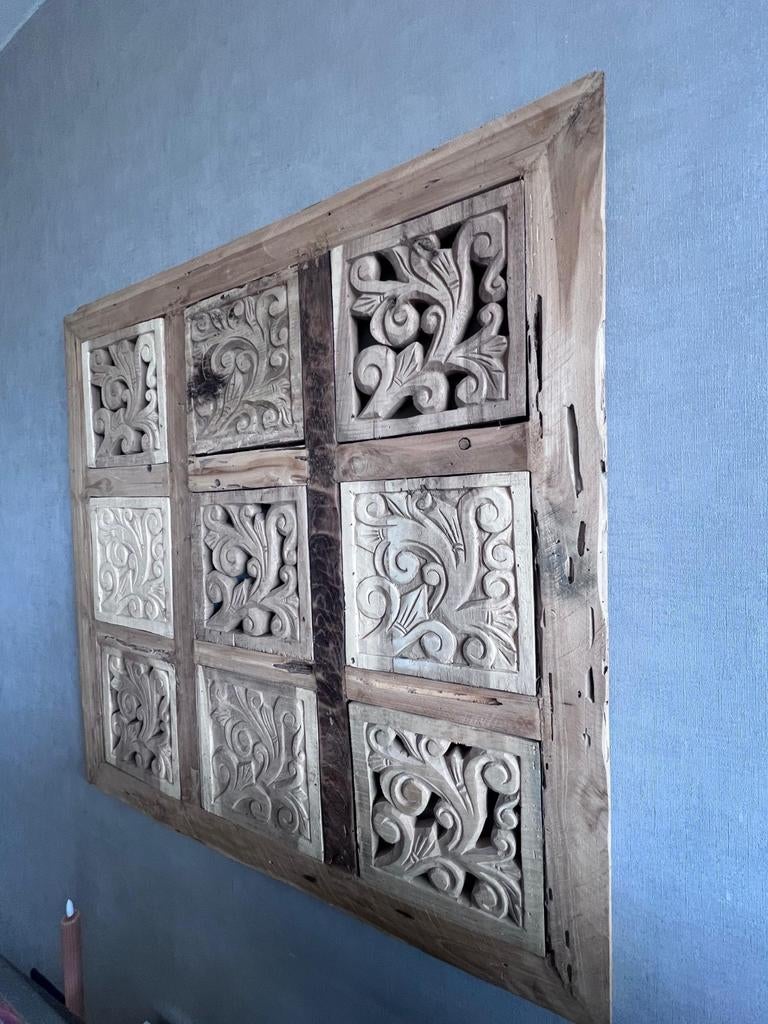 Uniek Balinees Houtsnijwerk Wanddecoratie, Ophalen, 50 - 100 cm, Handgemaakt, Wanddecoratie