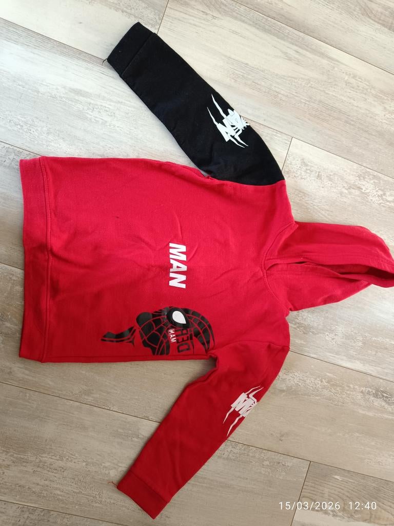 Spiderman Hoodie Rood/Zwart - Kinderkleding, Ophalen of Verzenden, Gebruikt, Spiderman, Jongen