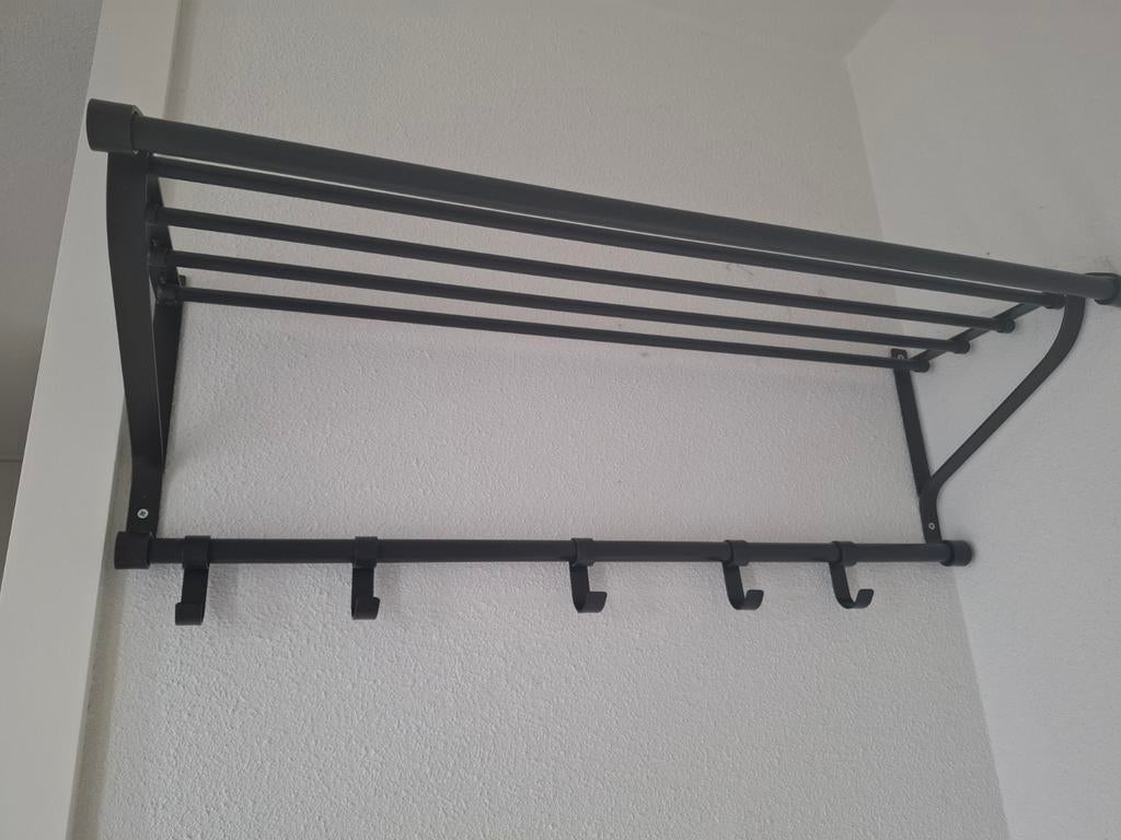 Zwarte muur kapstok, Huis en Inrichting, Ophalen, Metaal, Wandkapstok, Minder dan 100 cm