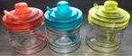 set glazen voorraad-, jampotjes + kunststofdeksel + lepeltje, Ophalen of Verzenden, Nieuw