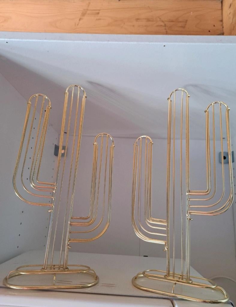 Gouden metalen cactus koffie cups houders, Ophalen of Verzenden, Zo goed als nieuw, Goud, Metaal