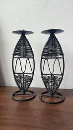 Kandelaars Zwart metaal, Zwart, Ophalen of Verzenden, Zo goed als nieuw, Metaal