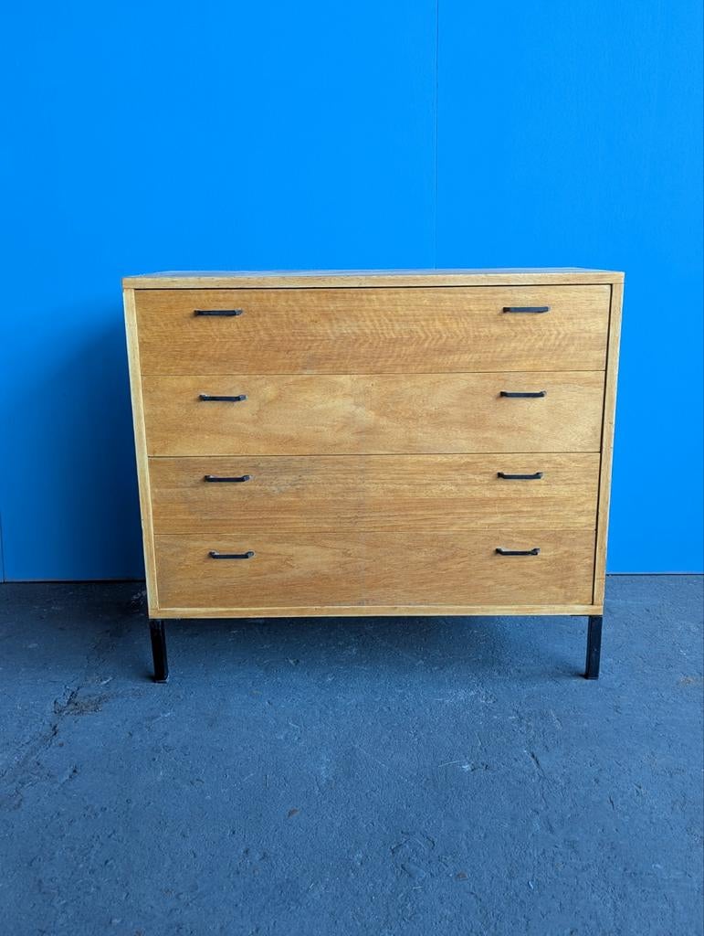 Vintage houten ladenkast jaren 60, Huis en Inrichting, Kasten | Ladekasten, Ophalen, Gebruikt, Teakhout, 50 tot 100 cm