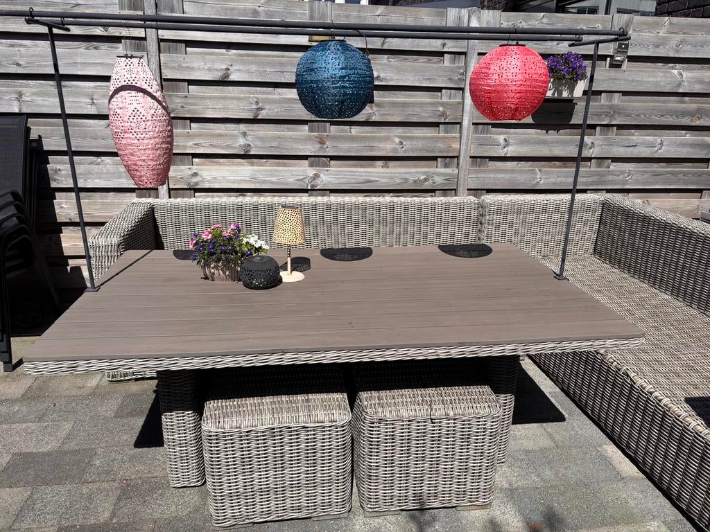 Tafel: Garden Impressions Tennessee lounge-dining tafel, Tuin en Terras, Tuintafels, Ophalen, Gebruikt, Rechthoekig, Wicker