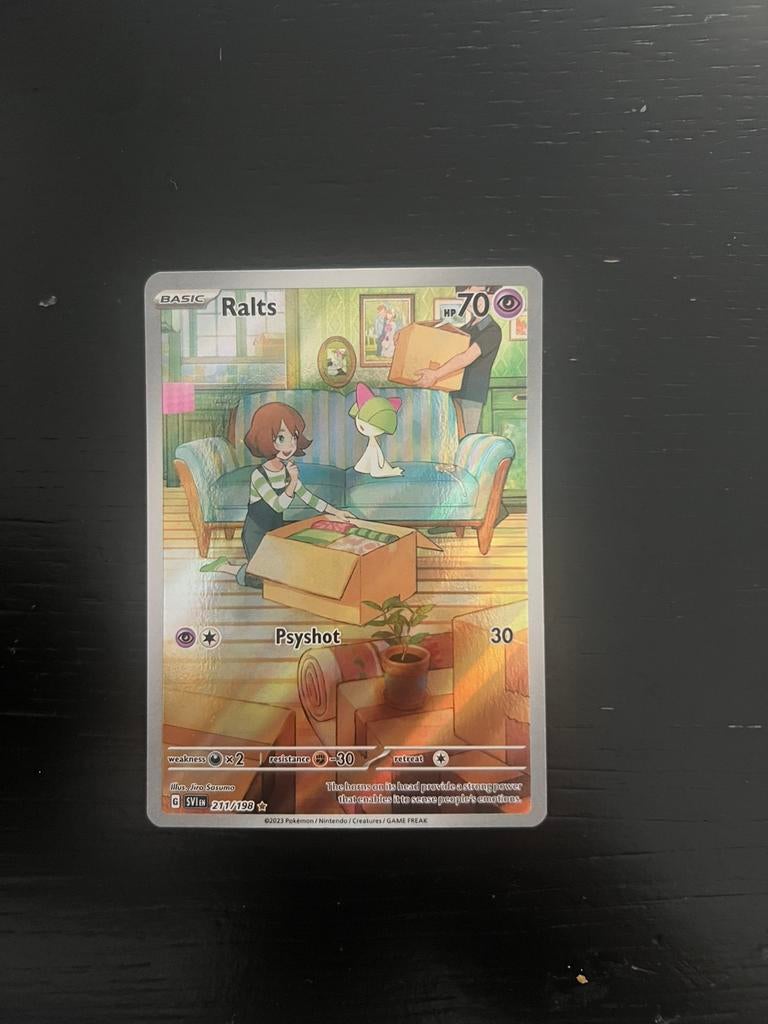 Ralts HP70 pokemon, Ophalen, Zo goed als nieuw, Losse kaart, Foil