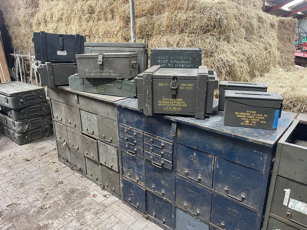 9 Oude Leger Munitiekisten - Diverse Maten, Verzamelen, Militaria | Algemeen, Landmacht, Kist of Geocache, Overige gebieden, Ophalen