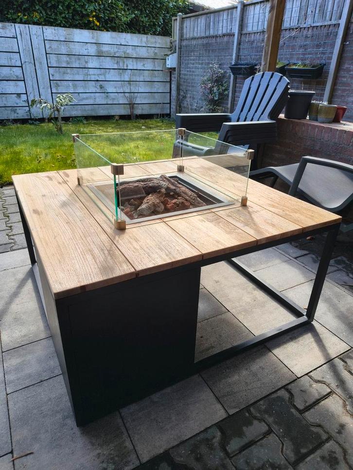 Cosi Fires Cosiloft 100 Vuurtafel - Black / Teak, Tuin en Terras, Vuurschalen, Zo goed als nieuw, Ophalen