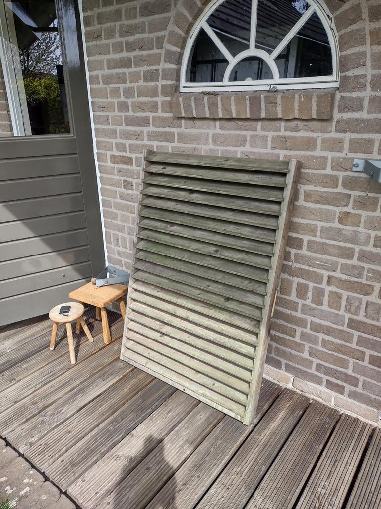 Jalouziescherm, louvredeur 130x90 cm gratis, Ophalen, Hout, Minder dan 3 meter