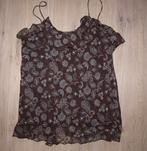 Bruine Voile Top met Print (M), Maat 38/40 (M), Bruin, Ophalen of Verzenden, Zo goed als nieuw