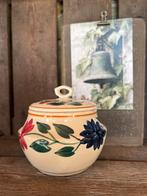 Antiek jampot suikerpot boerenbont beboterd societé ceramiqu, Ophalen of Verzenden