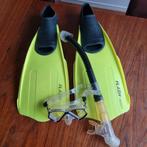 Snorkelset met vinnen maat 42 - 44, masker en snorkel, Watersport en Boten, Duiken, Ophalen of Verzenden, Gebruikt, Zwem- of Duikvliezen