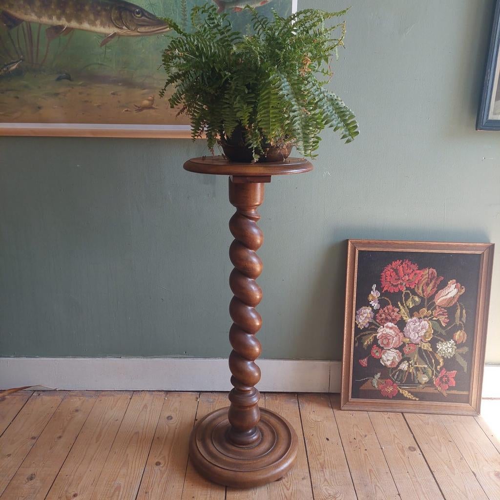 Lucky Vintage brocante houten pilaar of plantentafel, Huis en Inrichting, Woonaccessoires | Zuilen en Pilaren, Gebruikt, Ophalen