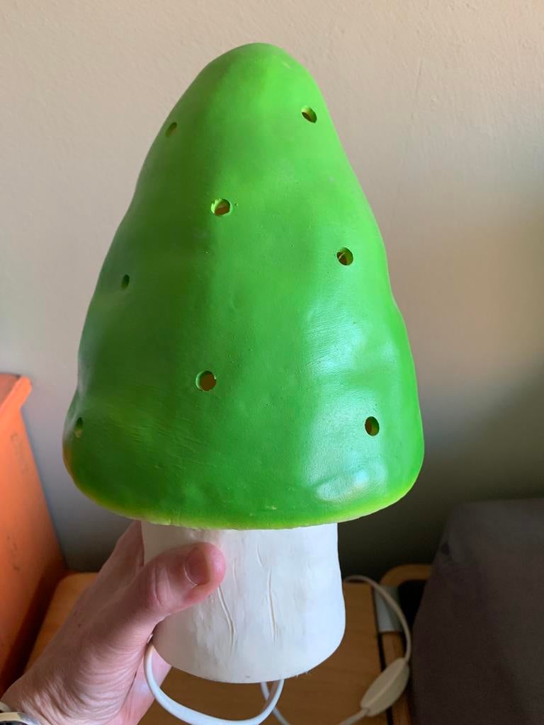 Heico paddenstoel lamp groen, Ophalen of Verzenden, Gebruikt, Lamp