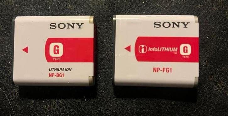 Sony NP-BG1 en NP-FG1 InfoLITHIUM batterijen voor camera, Audio, Tv en Foto, Fotografie | Accu's en Batterijen, Ophalen of Verzenden