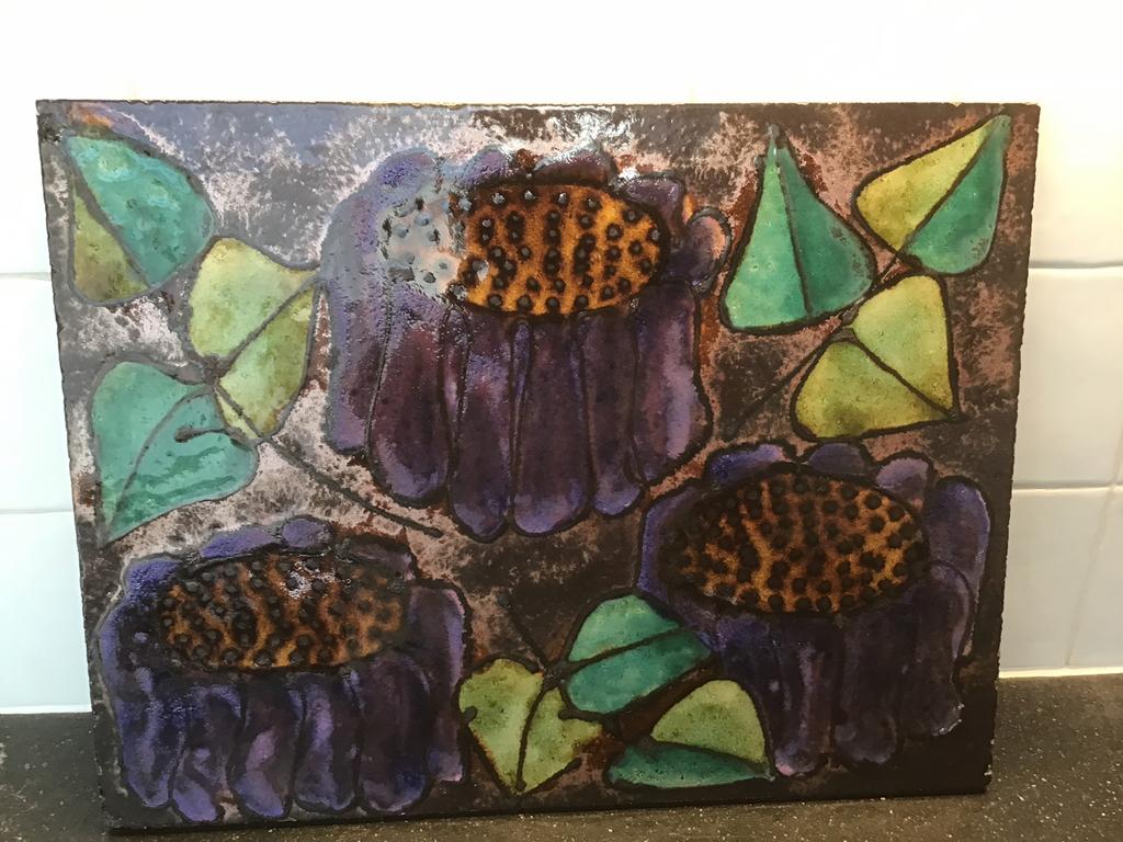 Vintage Ruscha keramiek tegel/ plaquette W Germany 1960, Ophalen