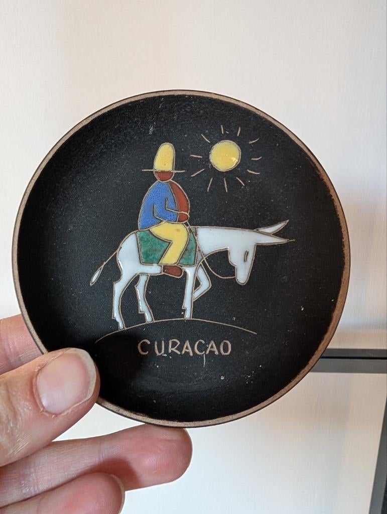 Ruscha Curacao vintage bordje, Ophalen of Verzenden