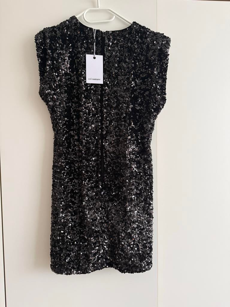 Co'couture Zwarte Jurk met Pailletten - Maat M - Nieuw, Ophalen of Verzenden, Nieuw, Maat 38/40 (M), Zwart