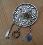 zilveren broche sombrero Mexico [892], 4 tot 7 cm, Verzenden, Zo goed als nieuw, Zilver