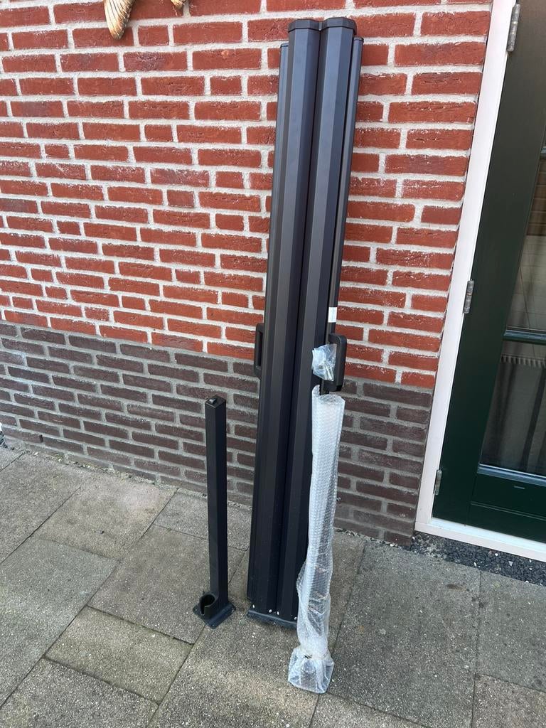 Dubbel tuinscherm grijs oprolbaar, Ophalen, Overige materialen, Nieuw, 200 cm of meer