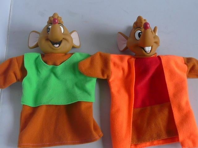 Handpoppen Tom en Pieter, Ophalen of Verzenden, Donald Duck, Zo goed als nieuw, Beeldje of Figuurtje