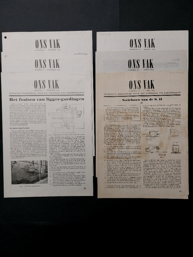 Magazine “Ons Vak” voor het Fokker personeel 1948 (BK347c), Ophalen of Verzenden, Gebruikt, Boek of Tijdschrift