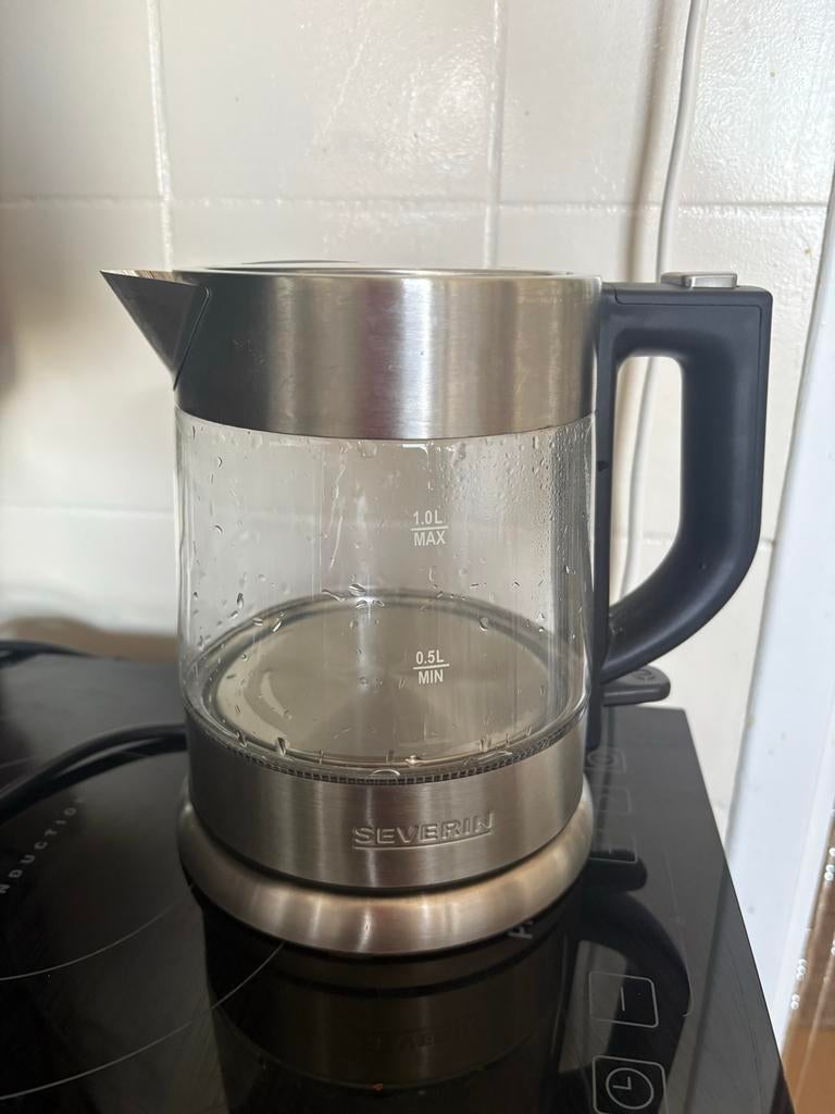 Severin Waterkoker Glas/RVS - 1 Liter, Minder dan 1 liter, Ophalen of Verzenden, Gebruikt, Rvs