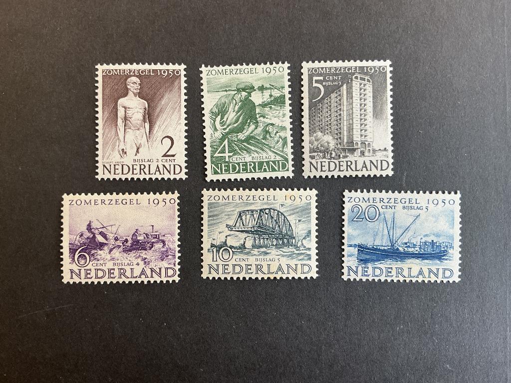 Zomerzegels 1950  550-555 ***, Postzegels en Munten, Verzenden, Na 1940, Postfris