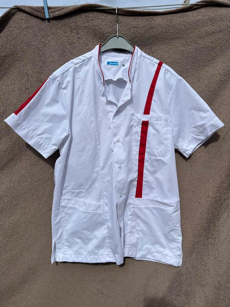 De Berkel witte zorgjasje met rode strepen, maat M, Kleding | Dames, Ophalen of Verzenden, Gedragen