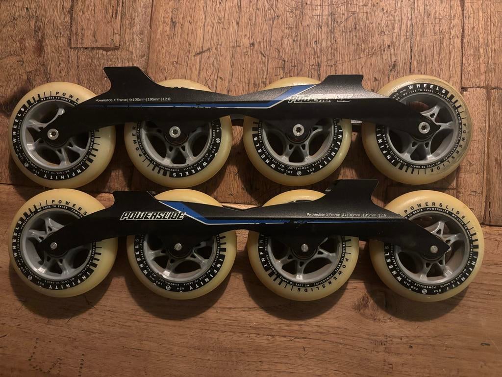 Powerslide 4x100mm frame skeelers, Sport en Fitness, Skeelers, Ophalen of Verzenden, Gebruikt, Overige typen, Powerslide
