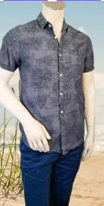 PME LEGEND🙋‍♂️ ‍️blauwe shirt korte mouw overal motief mt S, Halswijdte 38 (S) of kleiner, Zo goed als nieuw, Pme Legend, Verzenden