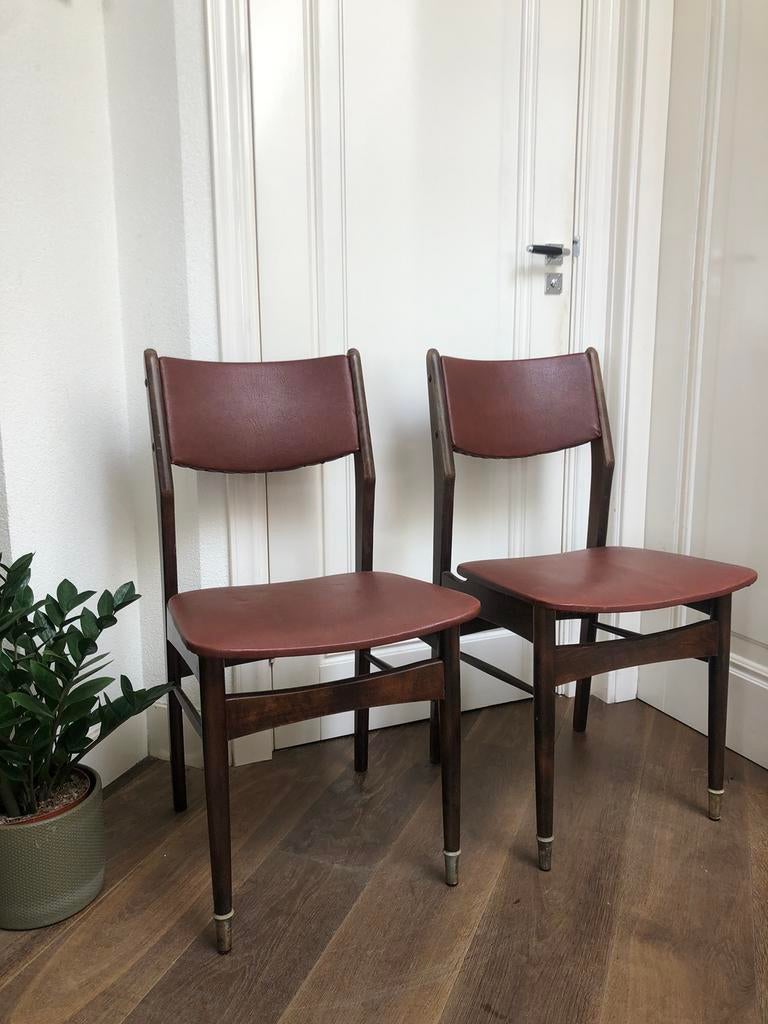 Mid-century chairs, Huis en Inrichting, Stoelen, Zo goed als nieuw, Eén, Bruin, Ophalen of Verzenden